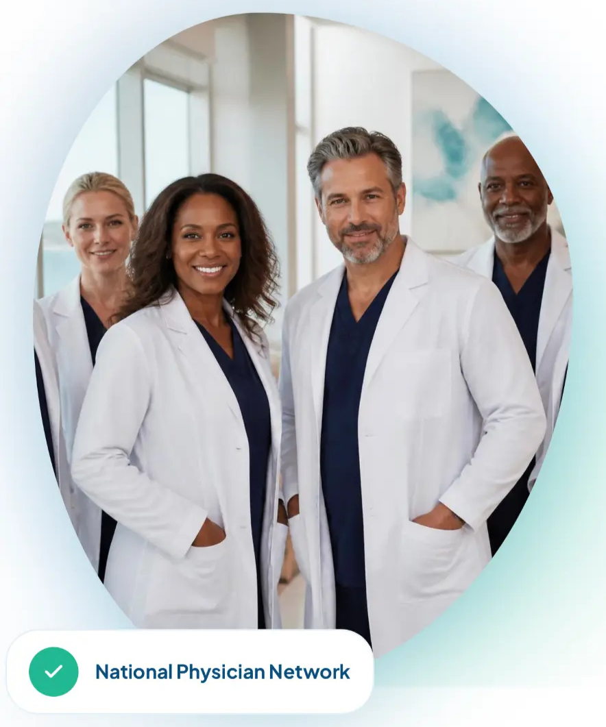 Four Andrologix clinicians in white coats representing our national care network